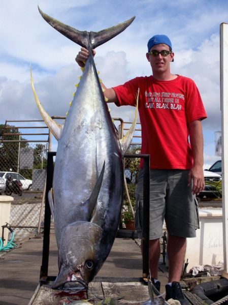 Chirs with his 200 pound Yellowfin Tuna- the second biggest of the year!
