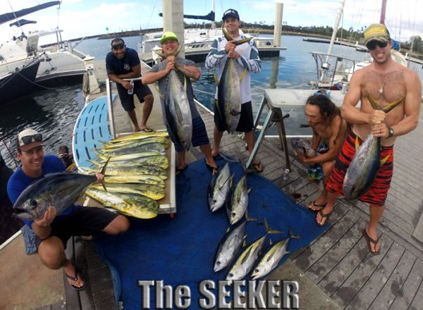 9-19-14
Keywords: Ahi Yellow Fin Tuna Ono Wahoo Mahi Mahi dorado Sportfishing Charter chupu fishing hawaii