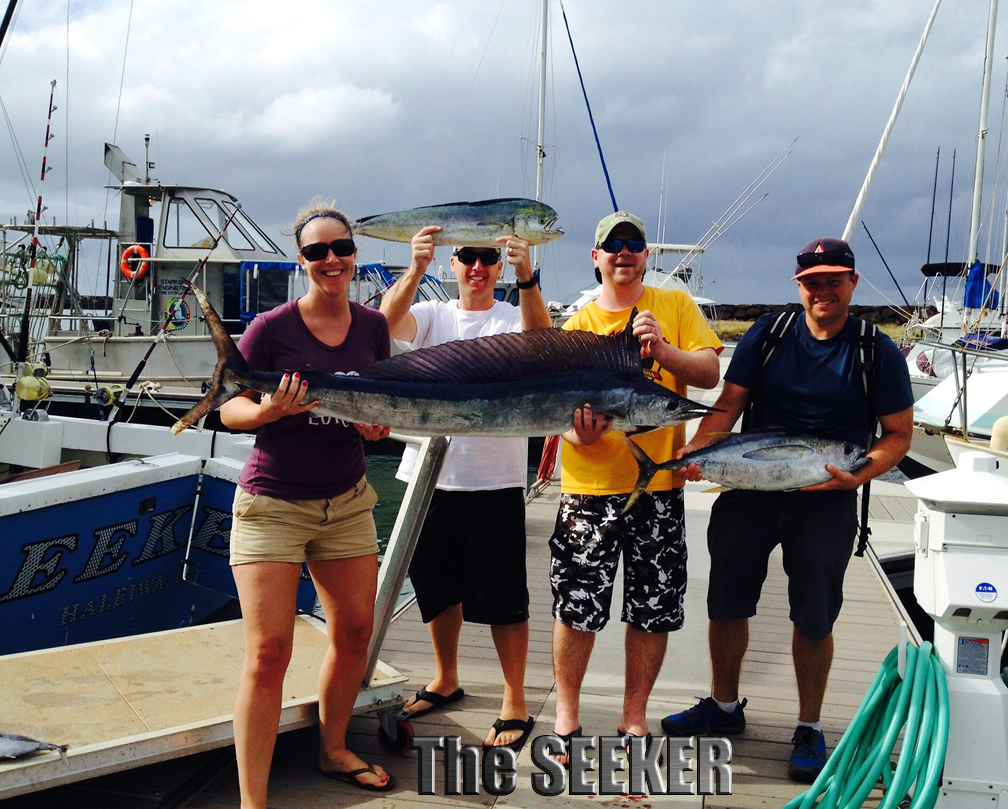 Seeker 2-28-15 Spearfish Mahi Mahi Tuna fishing charter chupu Oahu Hawaii